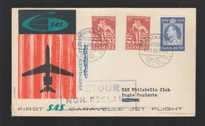 Dinamarca 1959 SAS Caravelle Jet cubierta de primer vuelo - Copenhague a Teherán - Imagen 1 de 2