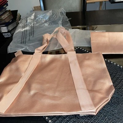 Saks Fifth Avenue Women’s PVC Bronze Shopping Tote Bag New In Plastic - Image 1 of 4