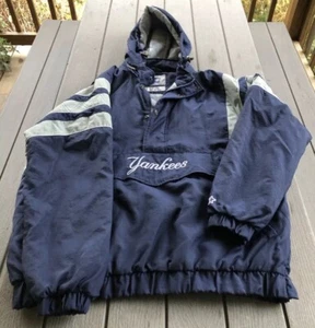 Starter Vintage NY New York Yankees Half Zip Button Polyester MLB Pullover XXL - Picture 1 of 19
