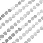 Sequin Link Chain, 6.56 Ftx10mm Flat Round Link Chains White Silver