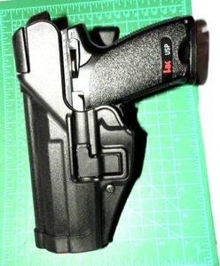 Blackhawk! Serpa 44H114BK-L LH Jacket Slot Duty Holster H&K USP 4.56" Level 3 - Picture 1 of 12