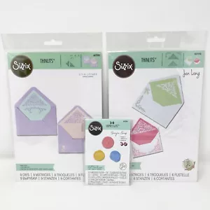 Sizzix Thinlits Botanical Lace Envelope Liners & Impresslits Wax Seals Bundle - Picture 1 of 11