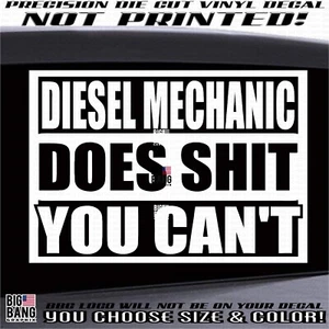 Diesel Mechanic Vinyl Decal Sticker Funny Hard Work Blue Collar Success $ Money - Picture 1 of 4