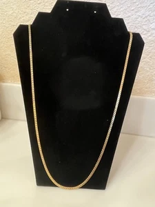 Vintage MONET Signed Gold-Tone Herringbone Flat 30" L Chain Necklace - Picture 1 of 5