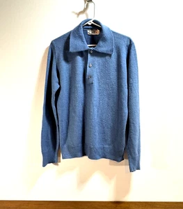 Suéter Munsingwear Para Hombre Grande Cuello en V Azul Hecho en EE. UU. Estilo Polo Ligero - Imagen 1 de 6