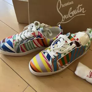 Christian Louboutin LOUIS JUNIOR ORLATO FLAT Multicolor Canvas Sneaker Size 39.5 - Picture 1 of 8
