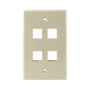 Construct Pro™ Single-Gang 4-Port Keystone Wall Plate (Light Almond) - Picture 1 of 5