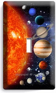 SOLARSYSTEM WELTRAUMPLANETEN MONDSTERNE EINZELLICHTSCHALTER PLATTE ABDECKUNG ZIMMERDEKOR - Bild 1 von 1
