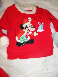 18-24 Month Mickey Mouse As Santa Claus Sweatsuit NIP Disney - Picture 1 of 2