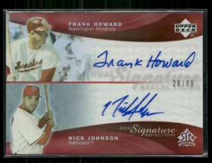 Frank Howard Nick Johnson 2005 Upper Deck Reflections Dual Auto 20/99 - Picture 1 of 2