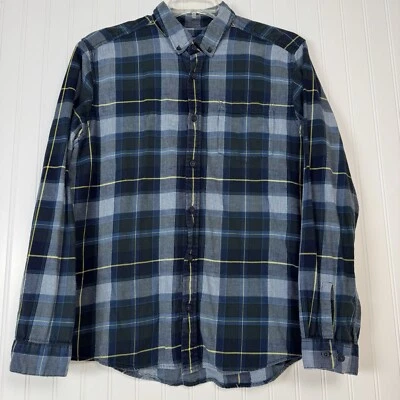 Patagonia Shirt Men's Large Flannel Blue Yellow Plaid Organic Cotton Long Sleeve - Image 1 of 4