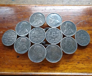 antique Victorian STERLING SILVER 1890s zar 6 pence coin belt buckle -Y73 - Picture 1 of 5