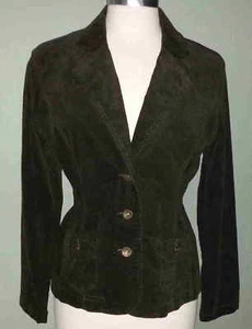 Chaqueta de mezclilla Bass elástica pana 3 botones talla M marrón liso nueva con etiquetas $78 h074 - Imagen 1 de 6