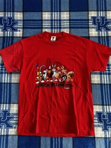 1999 Six Flags Looney Tunes Red T-Shirt Size Large L Kids Bugs Daffy Tweety Taz - Picture 1 of 6
