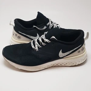 Mens Nike Odyssey React Flyknit 2 Black Running Shoes AT9979-010 Size 8.5 - Picture 1 of 7