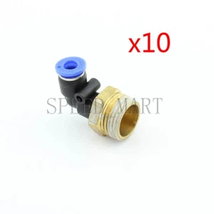 10 piezas 1/2 BSPT rosca macho 90 grados codo tubo accesorios rápidos 6 mm PL6-04 - Imagen 1 de 3