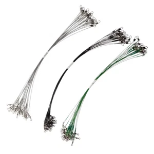 20 Stück Stahlvorfach 25cm 30cm Raubfisch Angeln Karabiner Grün Schwarz Silber - Bild 1 von 5