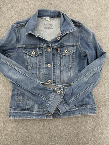 Levi Strauss Trucker Jacket Women’s Medium Blue Denim - Picture 1 of 11