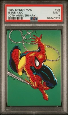 1992 Marvel Comic Images Spider-Man 30th Anniversary #79 Issue #300 PSA 9 MINT - Image 1 of 4