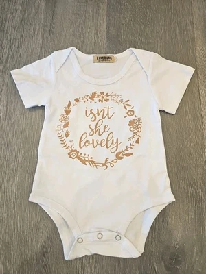 Isn't She Lovely White Gold Bodysuit One-piece Girls SZ 18-24 Months  - Image 1 of 4