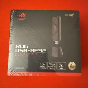 ASUS ROG BE92 BE6500 Tri-Band Wi-Fi 7 USB Network Adapter Black - Picture 1 of 3