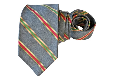 LANDS'END MEN'S TIE GRAY/STRIPED Width: 3.3/8" Length: 57" - Image 1 of 3