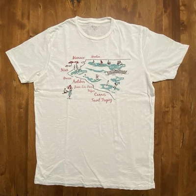 Camiseta para hombre marca Hartford Off White Monaco Beach gráfica manga corta mediana Foto 1 de 4