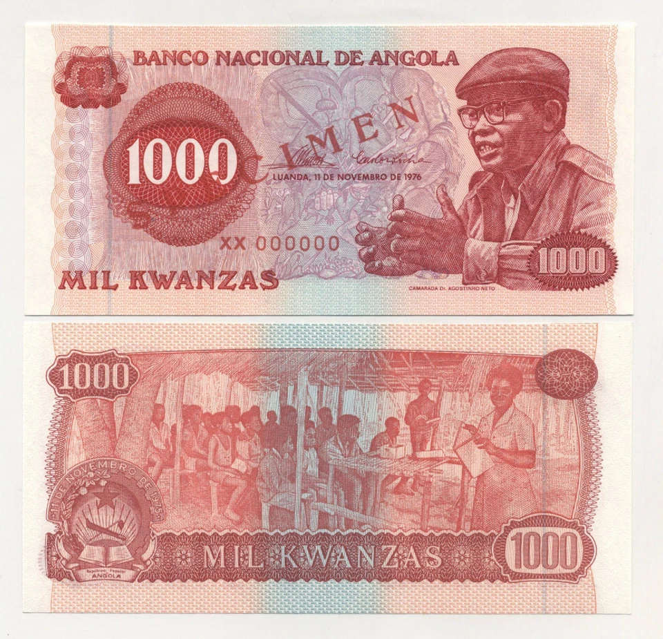 Angola 1000 Kwanza 11-11-1976 Pick 113.s UNC Uncirculated Banknote - Image 1 of 1