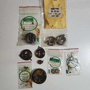 Clock Mainspring Loop End Parts Lot Gears And Clock Arms - Picture 1 of 10