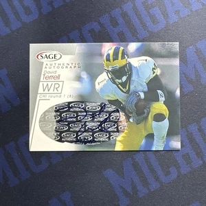 David Terrell Sage Silver On Card Auto Rookie RC /260 Wolverines Bears SP - Picture 1 of 3