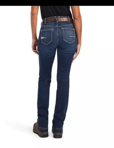 NWT Ariat® Ladies Rebar Riveter Perfect Rise Straight Leg Jeans 10041068 27R - Picture 1 of 12
