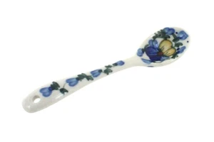 Blue Rose Polish Pottery Pansies Sugar Spoon - Picture 1 of 1