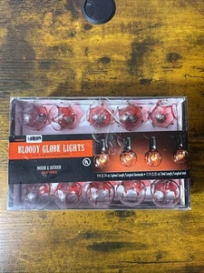 Halloween 9 ft Bloody Globe Lights Indoor/outdoor New Open Box - Picture 1 of 5