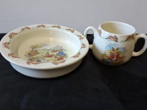 Vtg Bunnykins By Royal Doulton Babies Cup And Bowl Preowned - Picture 1 of 4
