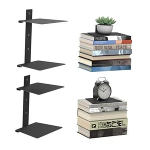 Invisible Floating Bookshelves for Wall, 4 Tier Vertical Spine Book Tower, - Picture 1 of 7
