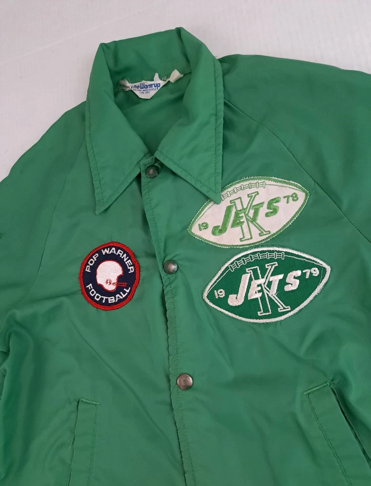 Vintage Kenilworth NY Jets Pop Warner Football 1979 Youth Large  Jacket USA - Image 1 of 4