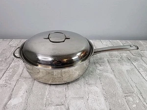 Vintage Belgique Edelstahl 11" Saute Bratpfanne belüfteter Deckel Made in Belgium - Bild 1 von 9