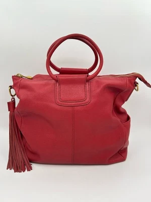 HOBO Sheila LG Satchel Red Women Purse Handbag LTHR Tassel Light *no long strap - Image 1 of 4