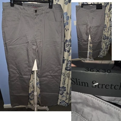Pantalones de rendimiento Hudson & Barrow 36X30 nuevos con etiquetas ajustados elásticos $78 Foto 1 de 3