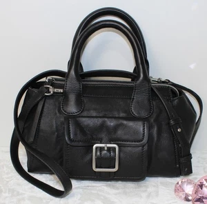 Lucky Brand Leather Boho Crossbody Shoulder Bag Handbag Purse Black - Picture 1 of 17