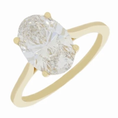 Lab-Created Diamond Ring 18ct Gold 2.75ct Oval Brilliant Cut Solitaire LGD063 - Image 1 of 4
