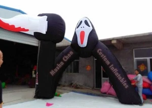 17ft Wide HUGE Halloween Inflatable Ghost Reaper Archway Airblown - Picture 1 of 4