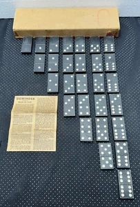 Vintage Halsam Dominoes With Airplane On Back 28 Pcs. in Box - Picture 1 of 9
