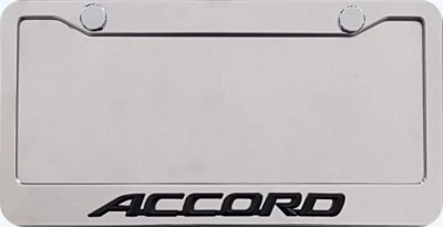 Honda Accord 3D Black Script   ( not printed or decal) Stainless Steel Frame - Image 1 of 3