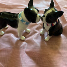 New ListingBoston Terriers Salt and Pepper Shaker Set Magnet kissing Westland Giftware Vtg