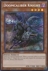 DOOMCALIBER KNIGHT SECRET RARE SBC2-ENE04 LIGHT PLAY YUGIOH - Picture 1 of 1