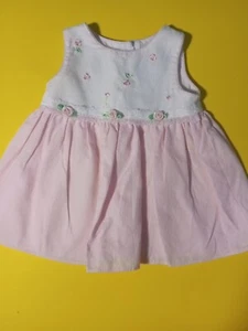 Good Lad Baby Girls Dress Size 6 Months Sleeveless Flower Garden Pink/White Nice - Picture 1 of 13