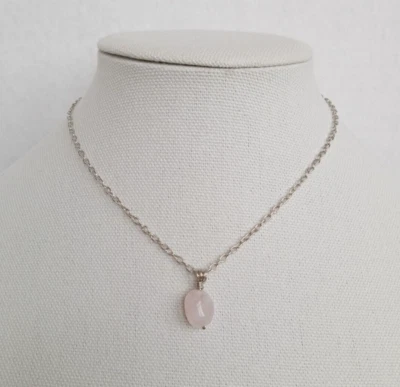 Hecho a mano EE. UU. 16 pulgadas collar de cadena rosa claro cuarzo patata piedras preciosas cuentas Foto 1 de 4