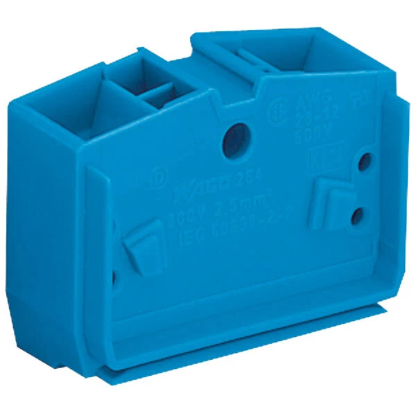 WAGO 264-354 4 Conductor 24A Centre Terminal Block Fixing Flange Blue - Image 1 of 1