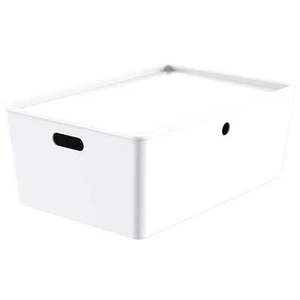 XL storage box with lid, white,Stackable - Picture 1 of 2